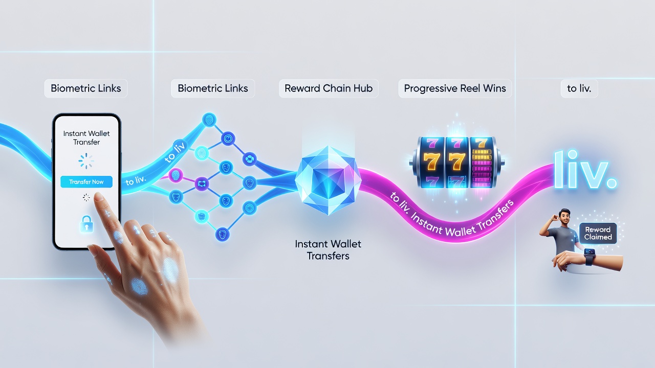 Progressive slot reels displaying biometric-linked reward multipliers during live casino integration