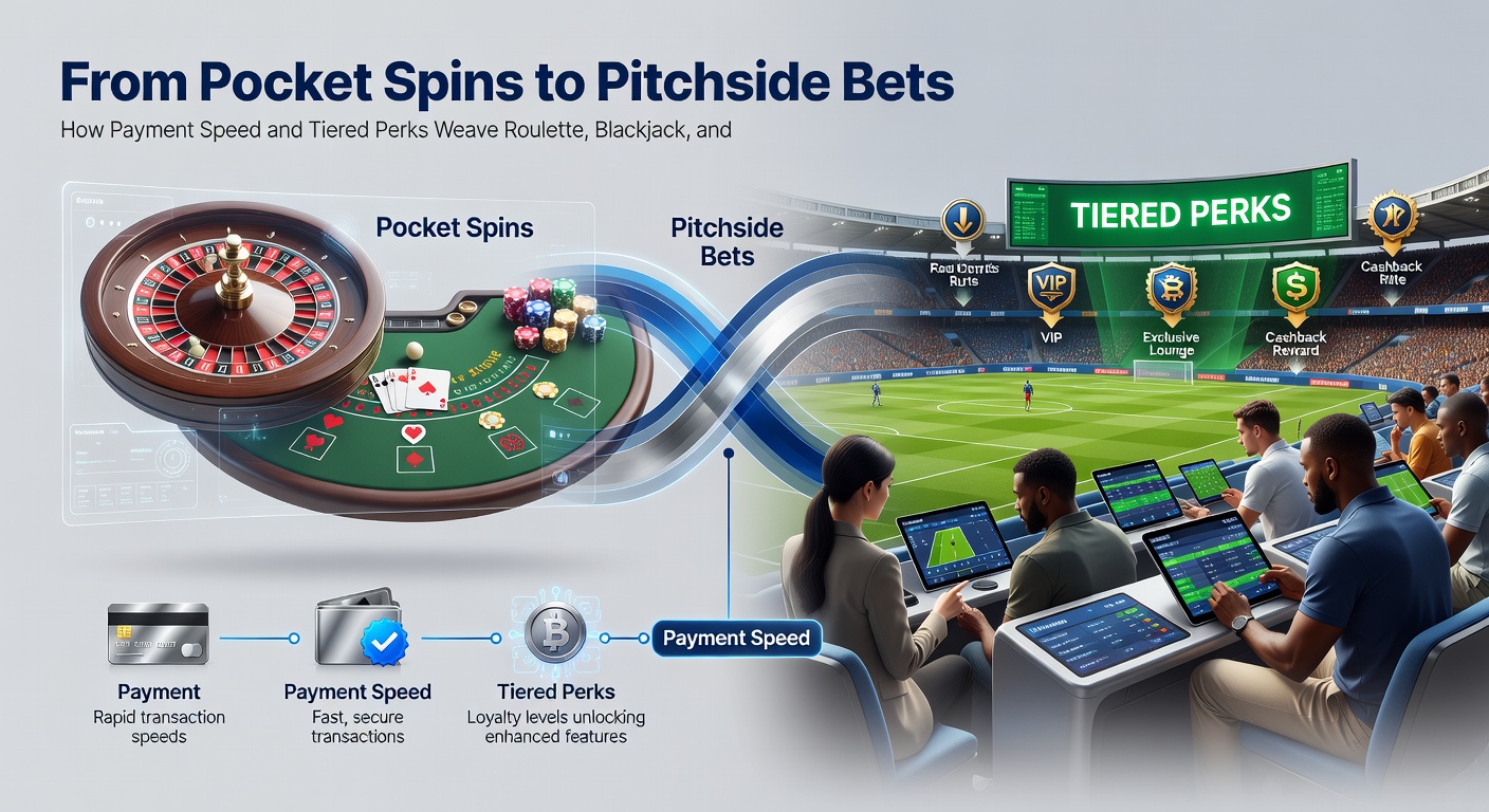 Diagram of tiered loyalty levels connecting roulette, blackjack, and sports betting through shared perks and instant transfers