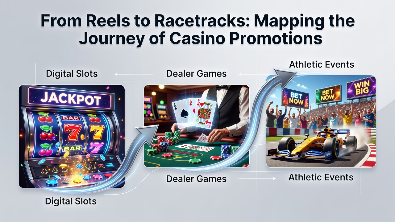Evolution of casino promotions from digital slots to live dealer tables and sports betting events