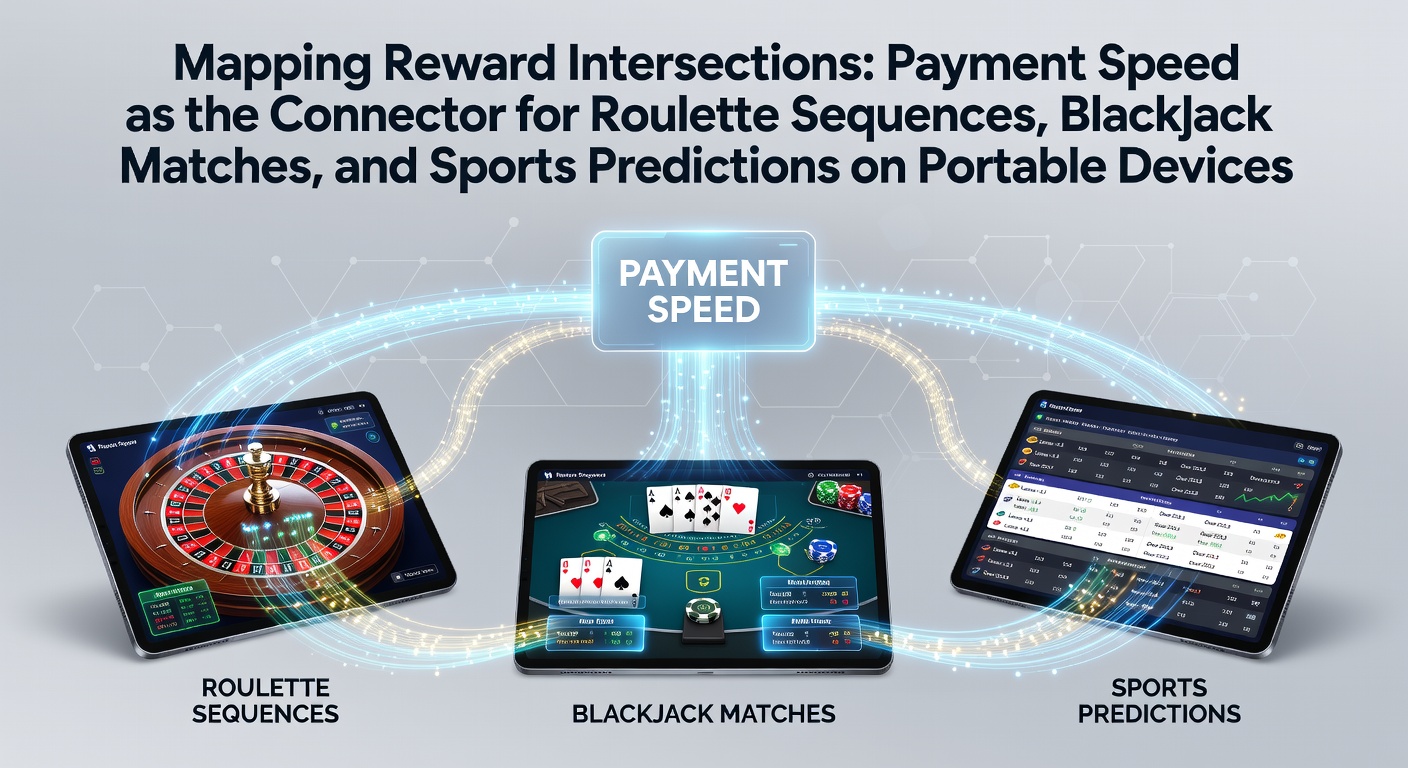 Smartphone display illustrating interconnected roulette, blackjack and sports betting reward flows through rapid payment processing