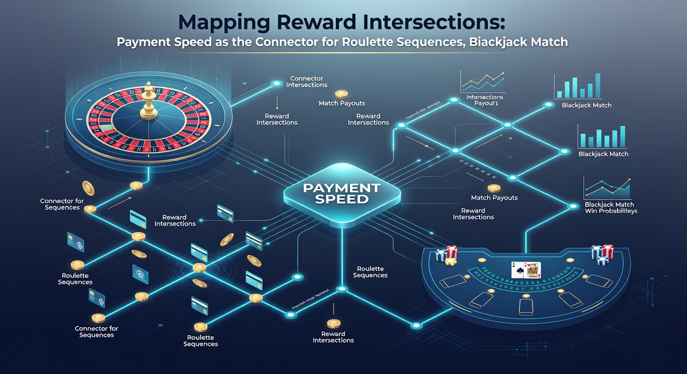 Infographic of payment speed connecting roulette sequences, blackjack matches and sports predictions across mobile reward tiers