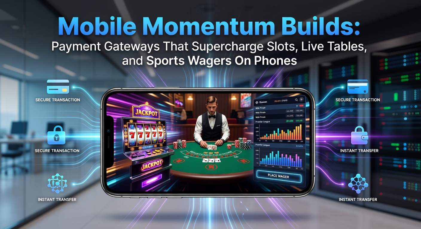 Smartphone displaying a vibrant mobile casino app with slots spinning and live dealer table in action, highlighting seamless payment integration